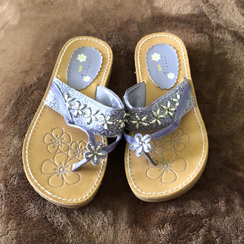 Purple beaded girls sandal